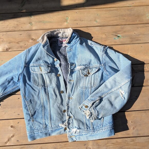 Lee Other - Vintage Extremely Distressed Lee Stormrider Blanket Lined Jacket Size Small